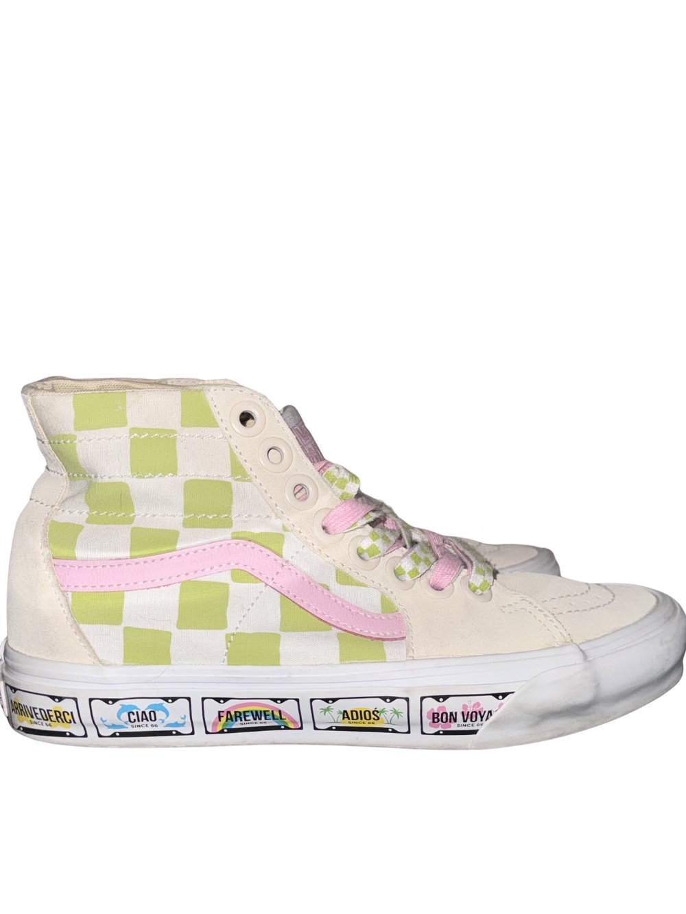 Vans x Emma Mulholland SK8-Hi Tapered “Whimsical Checkerboard” Sneakers Size 10